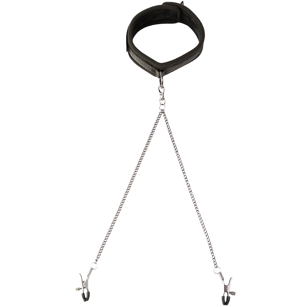 Sei Mio Twin Tweaks Collar & Nipple Clamps Bondage and Fetish > Nipple Stimulators & Clamps - Tophatter Daily Deals